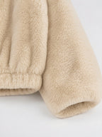 Veste Teddy Femme Col Montant Courte Zip Peluche - 7