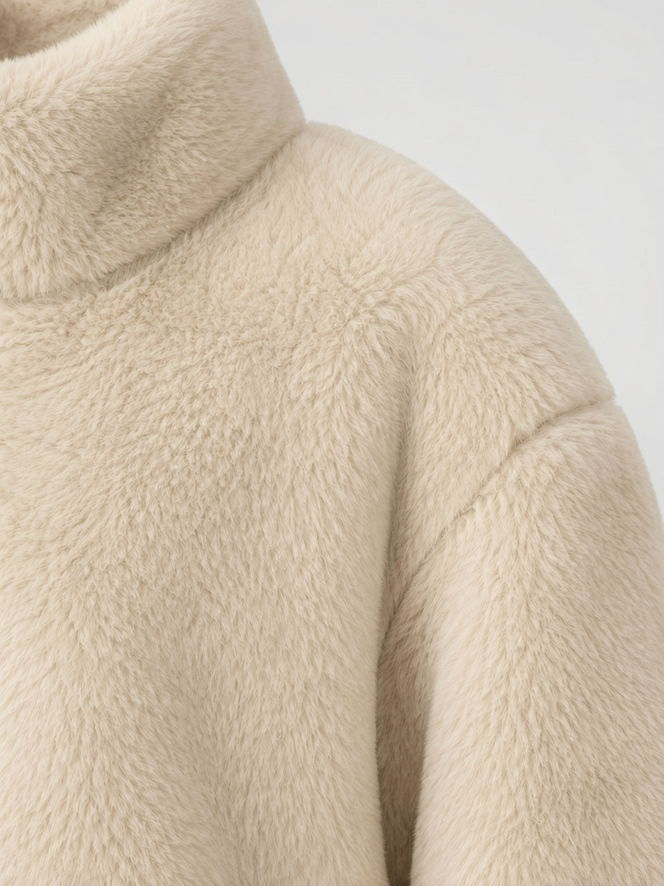 Veste Teddy Femme Col Montant Courte Zip Peluche - 8