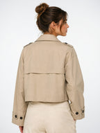 Veste Trench Courte Double Boutonnage Vêtement Extérieur Classique, Légère Femmes - 4