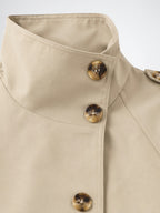 Veste Trench Femme Col Montant Courte Ceinturée - 2