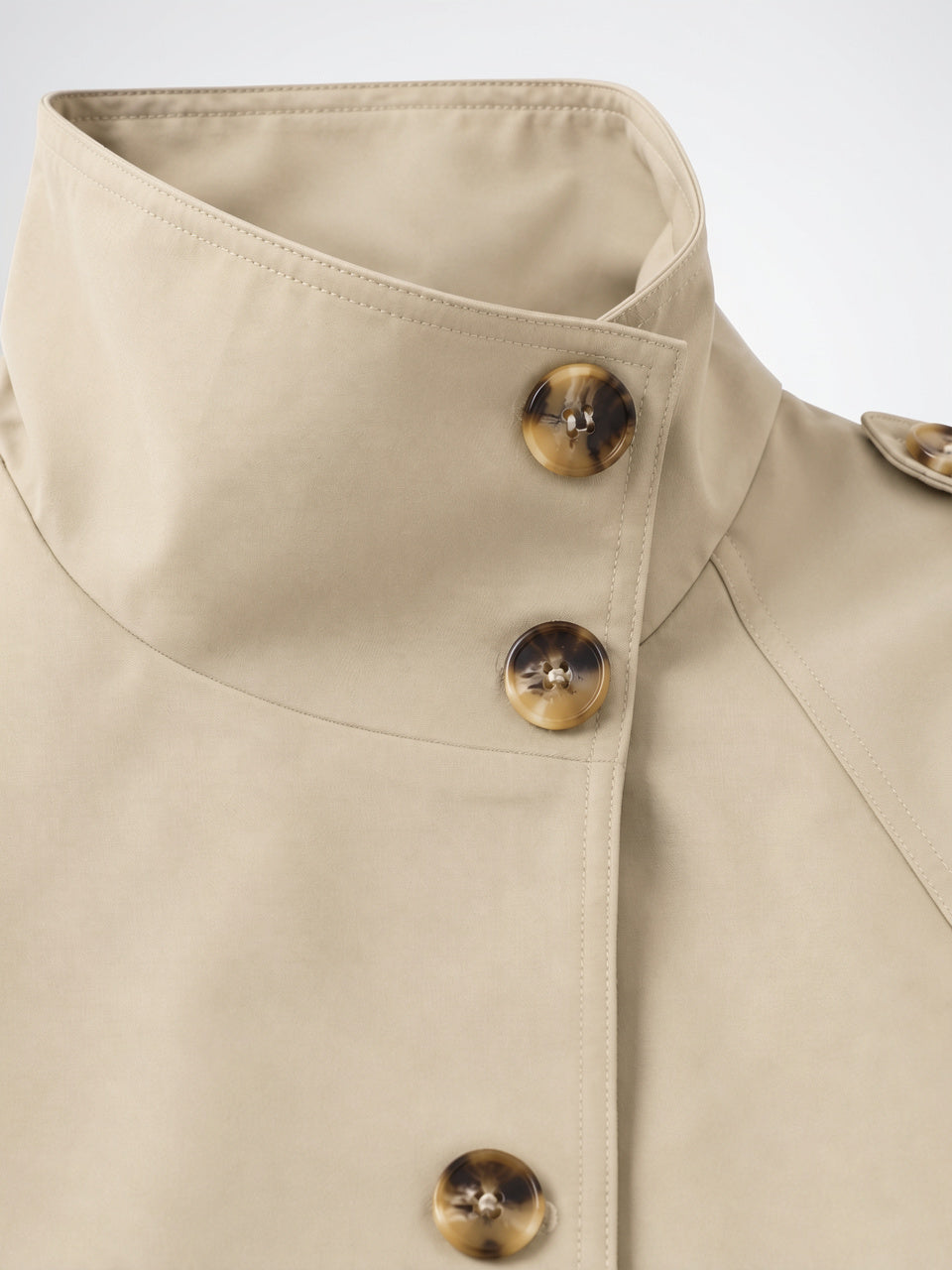 Veste Trench Femme Col Montant Courte Ceinturée - 2