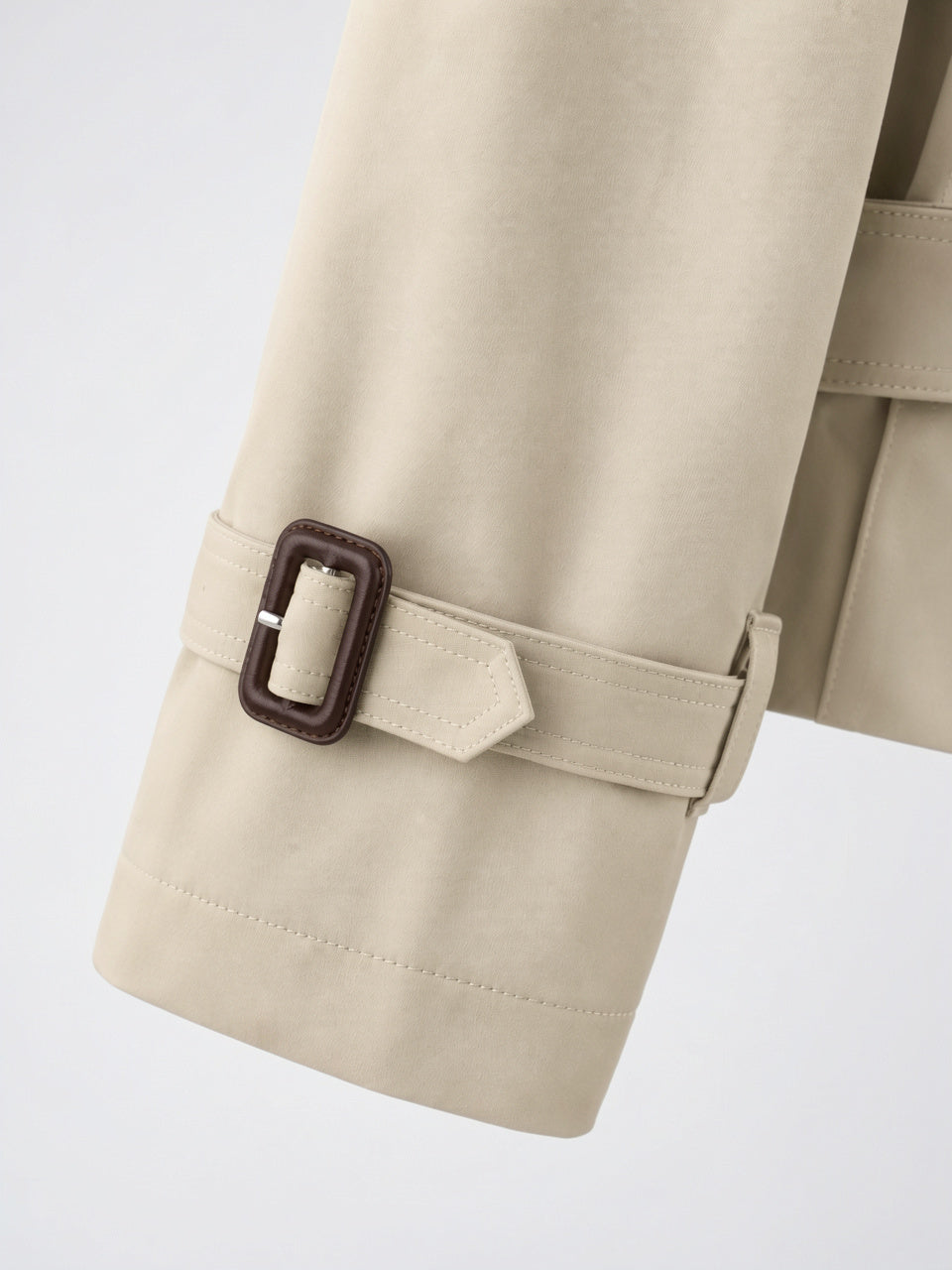Veste Trench Femme Col Montant Courte Ceinturée - 5