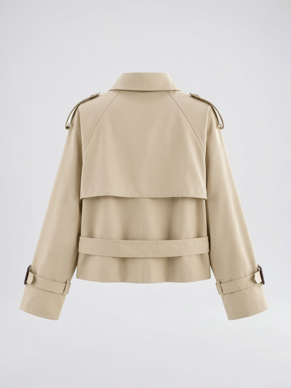 Veste Trench Femme Col Montant Courte Ceinturée - 7