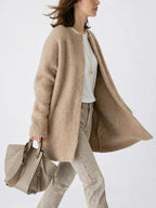 Léontia — Cardigan Confortable, Coupe Oversize, Tissu Doux et Chaud
