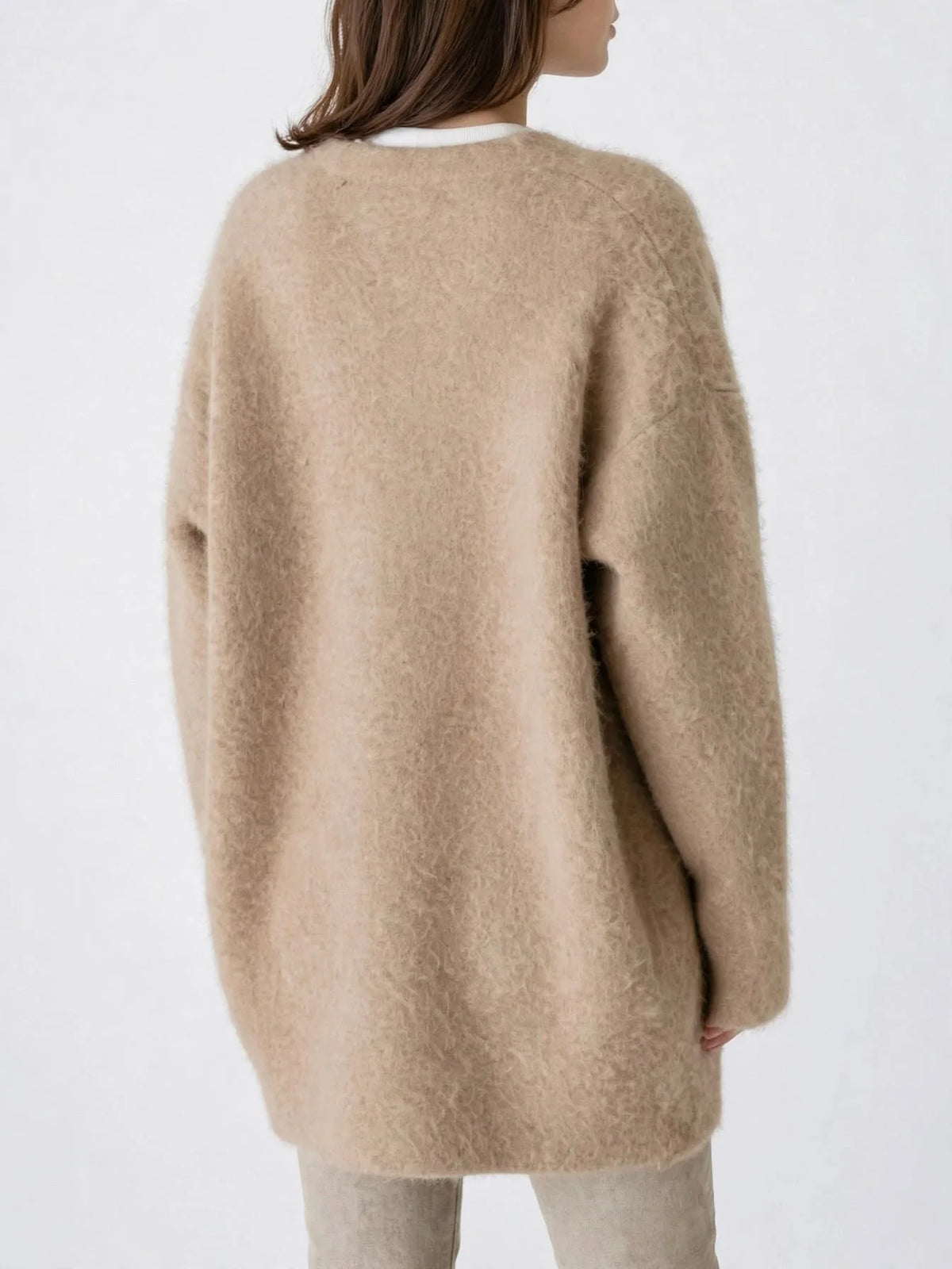 Cardigan Confortable, Coupe Oversize, Tissu Doux et Chaud