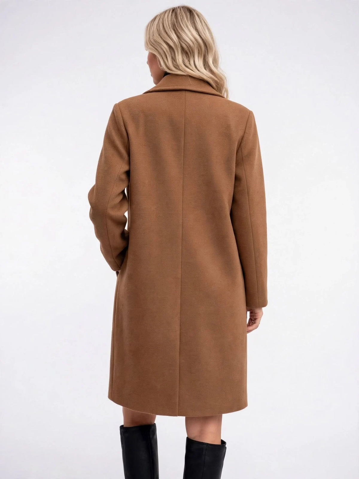 Manteau Femme Mi-Long Hiver-Automne Double Boutonnage Chaud