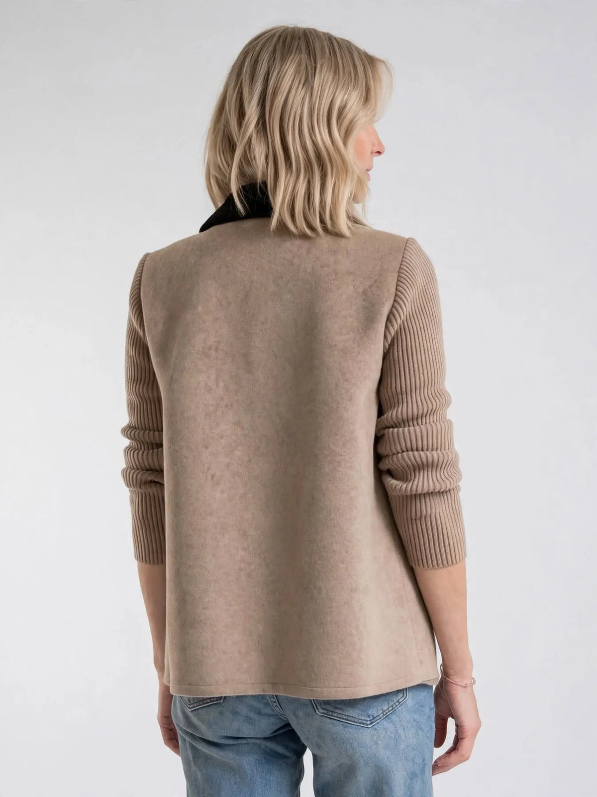 Manteau femme manches patchwork décontracté poches coton