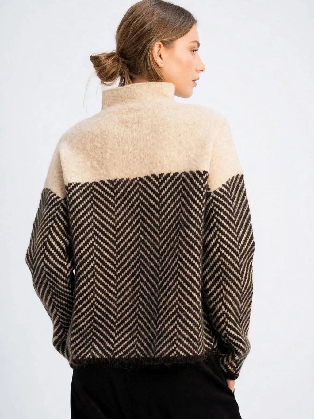 Pull Femme Col Cheminée Manches Longues Journées Fraîches