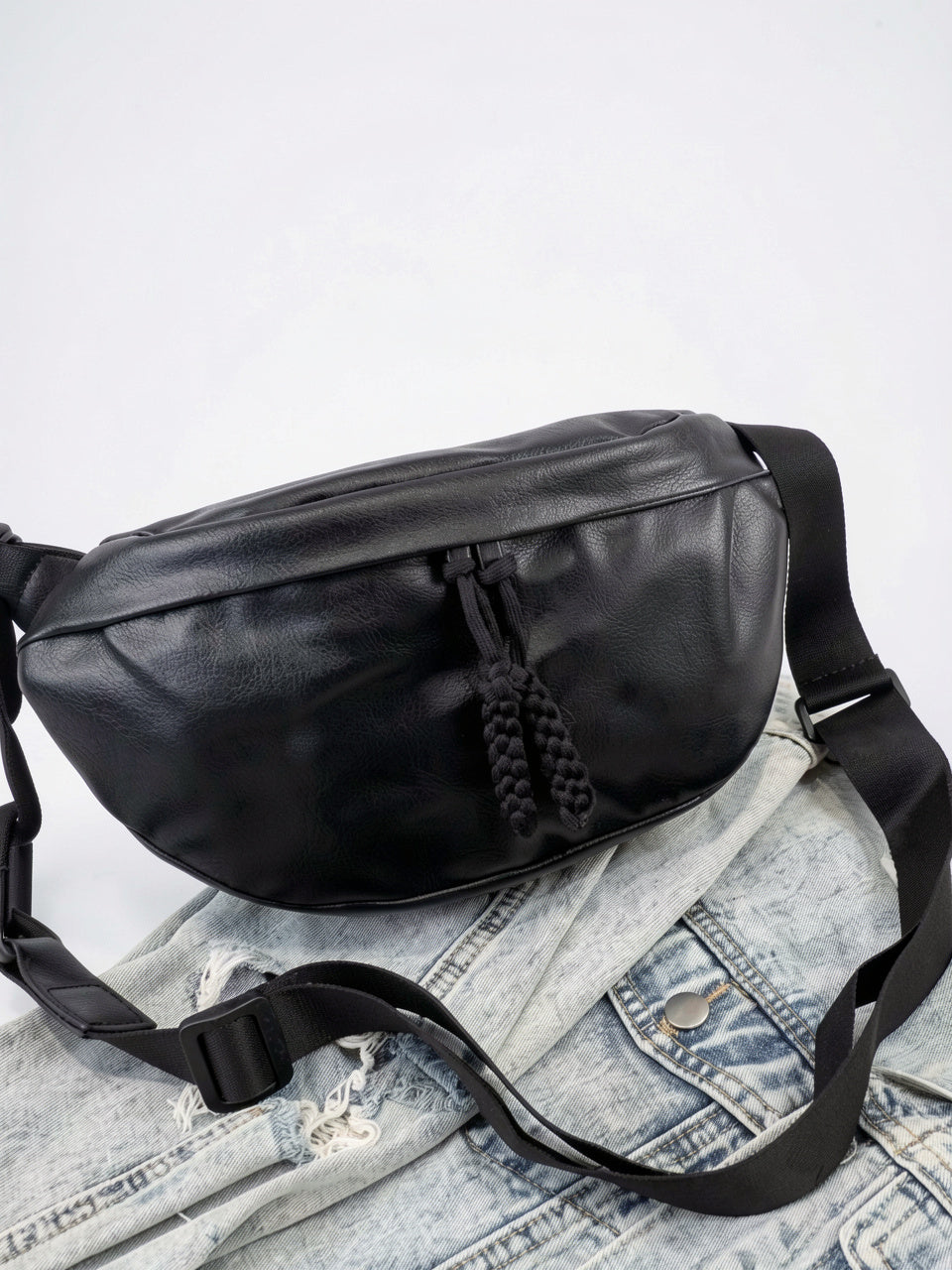 Ysance — Sac banane femme cuir - Noir Cuir (PU) Femme