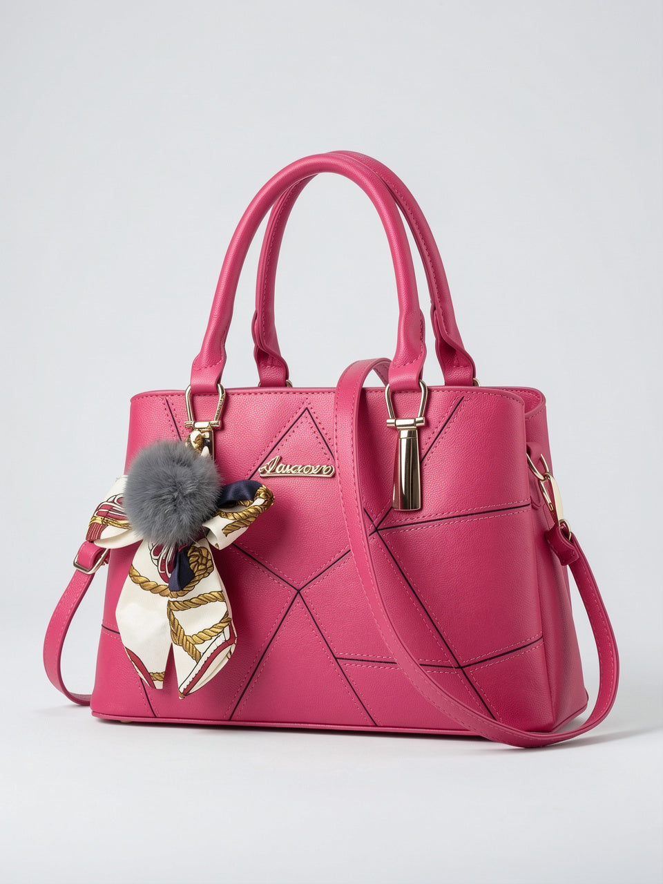Ysande — Sac à main avec foulard - Fuschia
