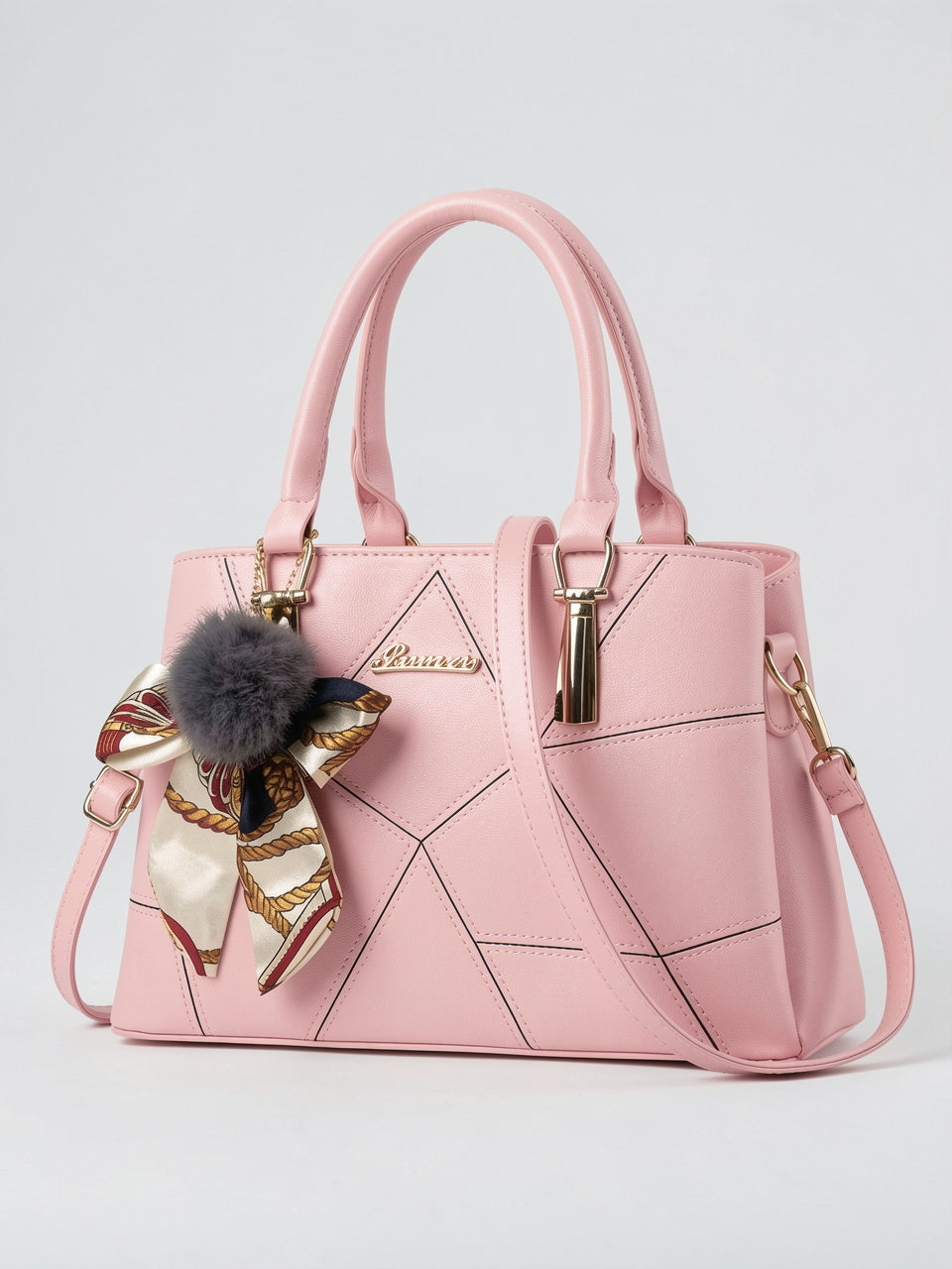 Ysande — Sac à main avec foulard - Rose