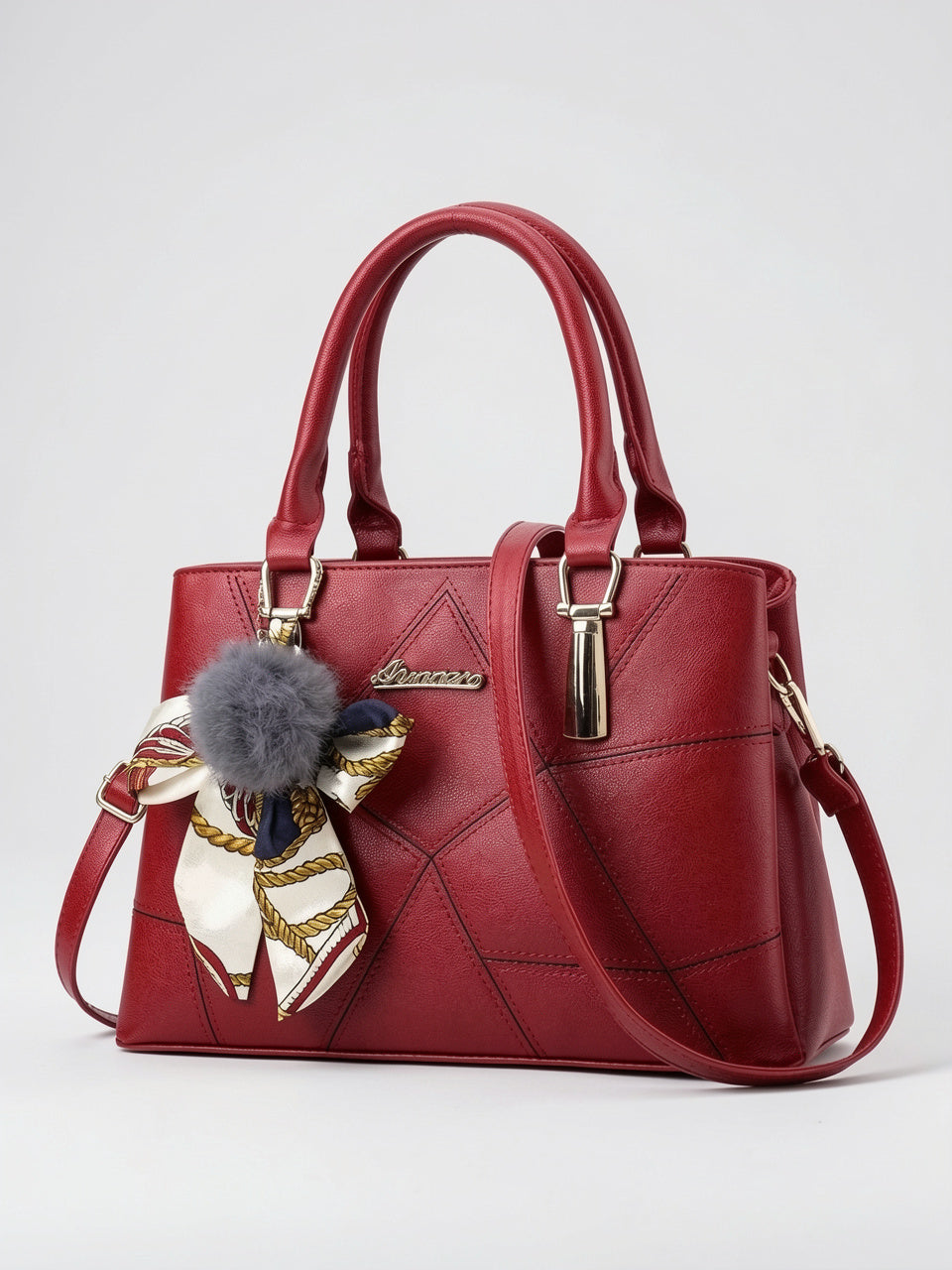 Ysande — Sac à main avec foulard - Rouge