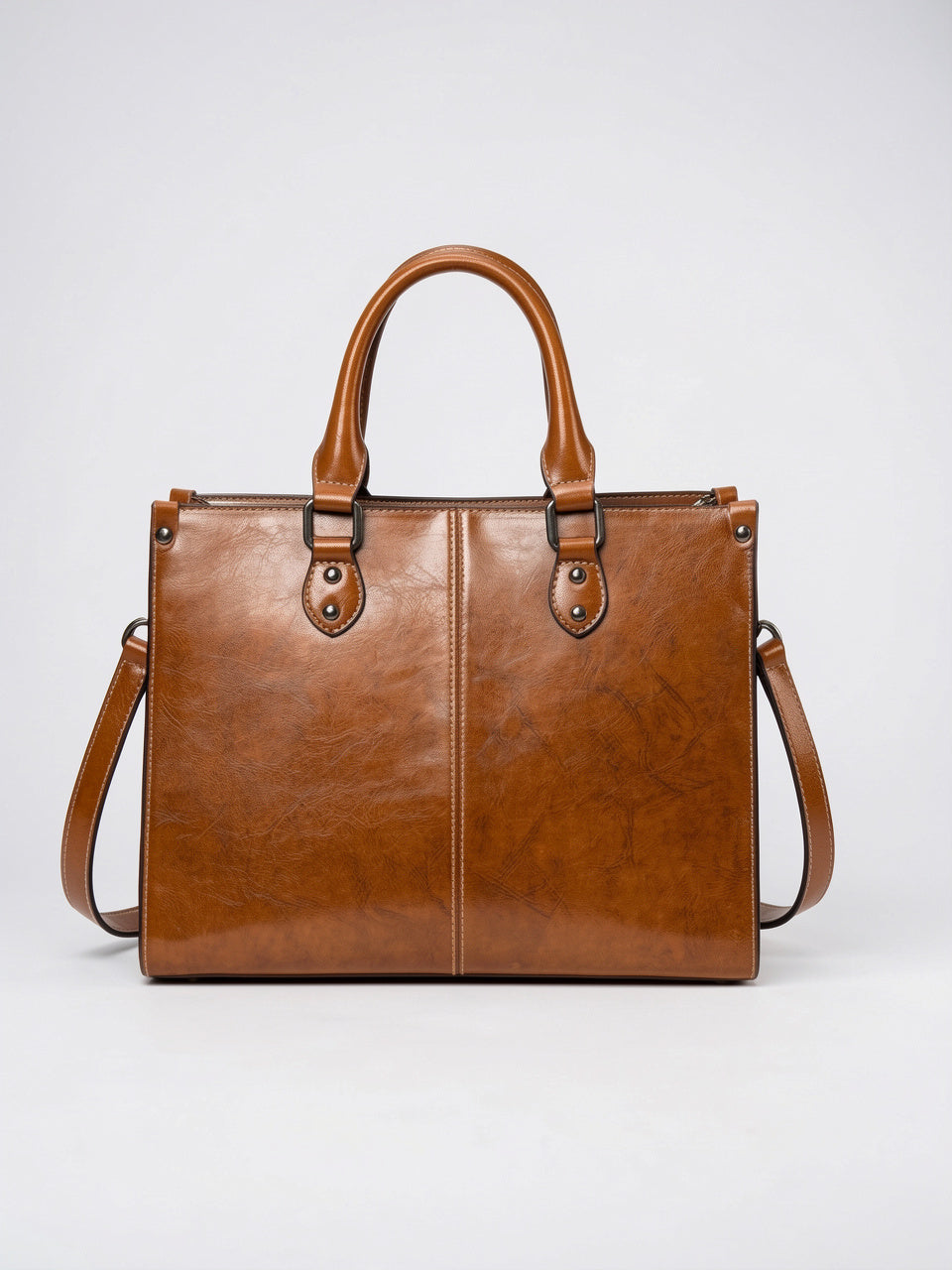 Ysande — Sac en cuir à main marron - 3