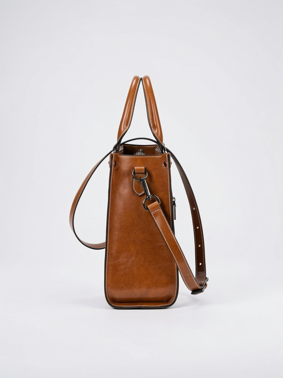Ysande — Sac en cuir à main marron - 7