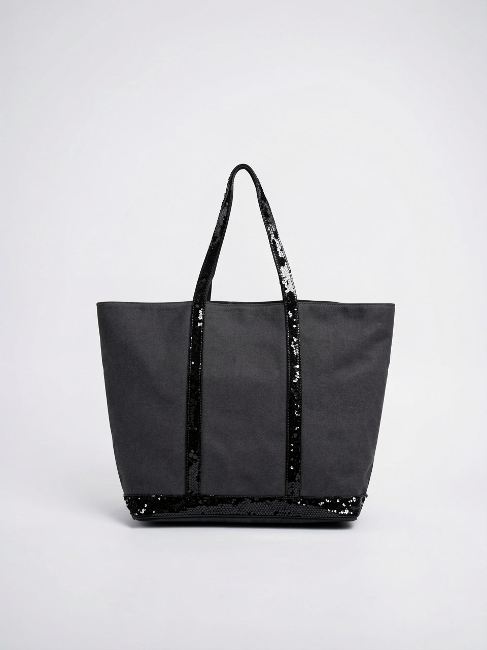 Ysandra — Cabas sac - Gris foncé paillettes noirs