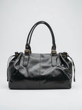 Ysane — Sac à main en cuir large de cours XL - Noir