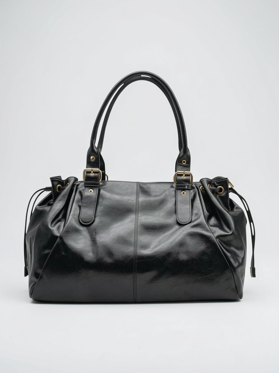 Ysane — Sac à main en cuir large de cours XL - Noir