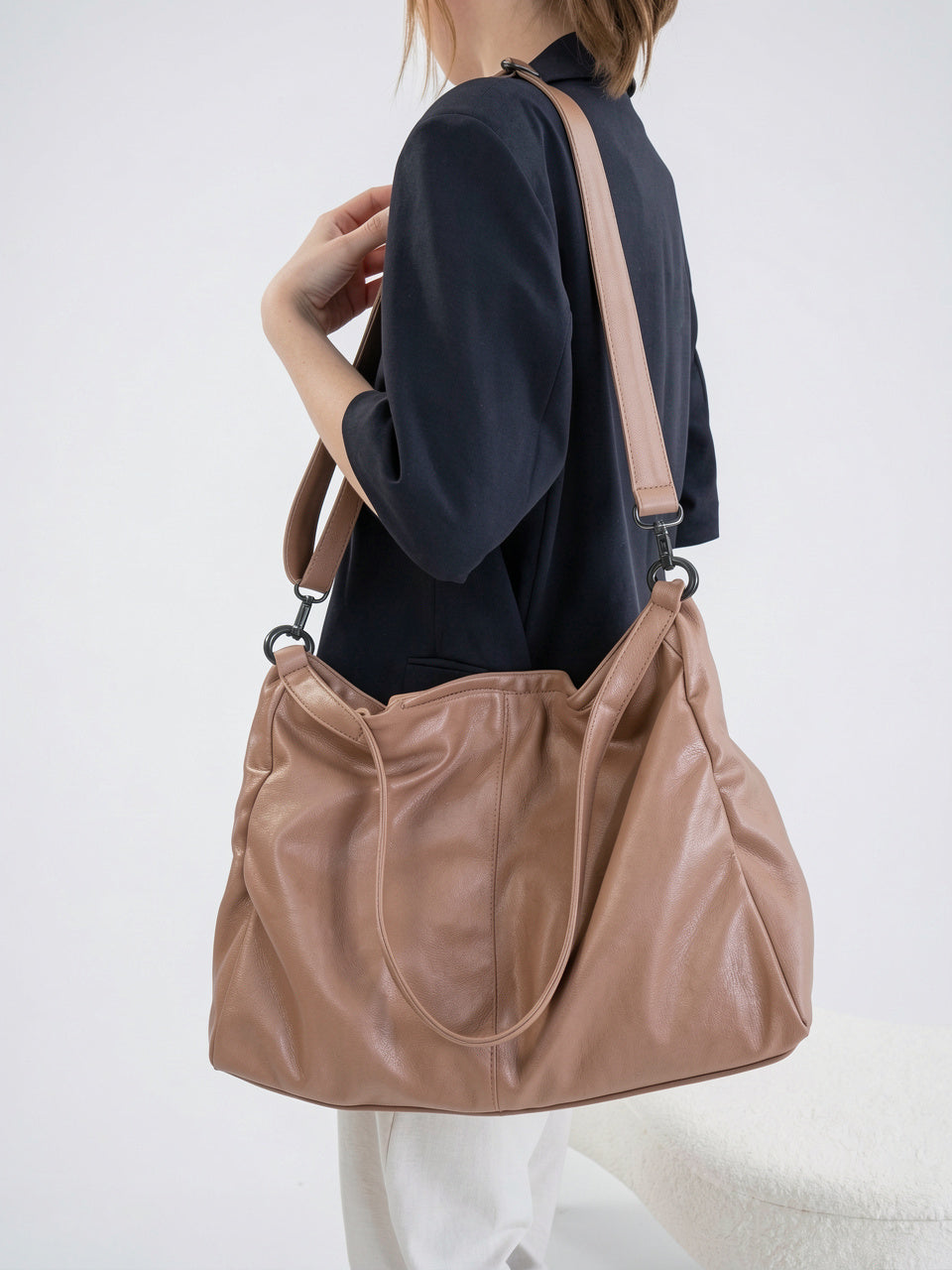 Ysane — Sac à main en cuir souple de cours - 9