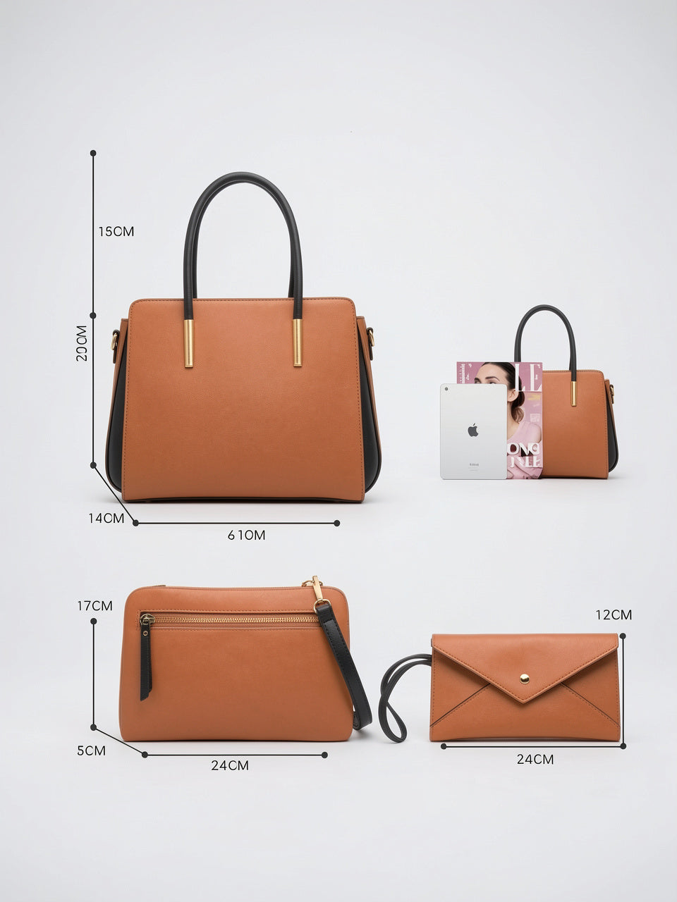 Ysante — Ensemble Portefeuille et Sac à Main Femme - 3