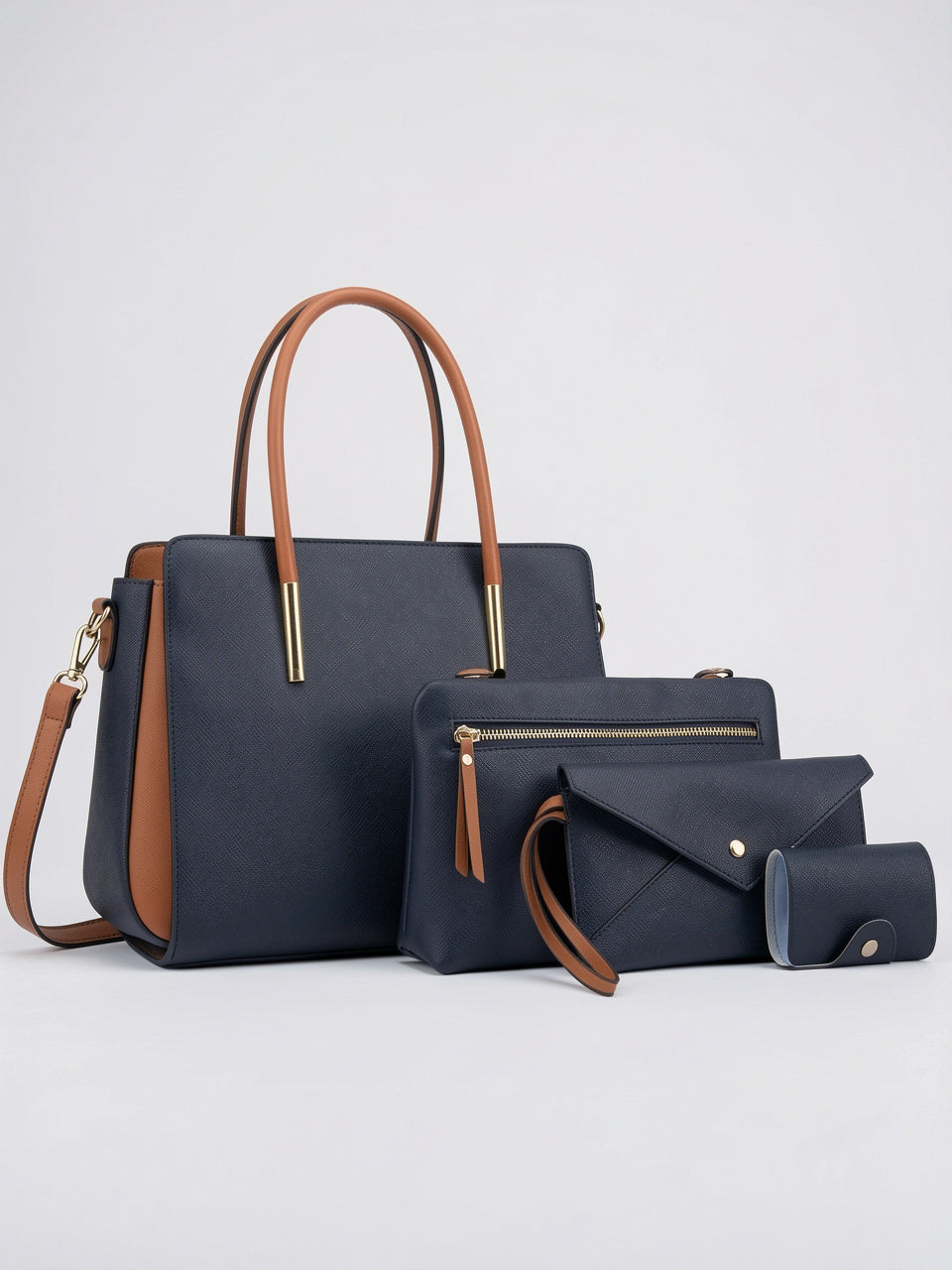 Ysante — Ensemble Portefeuille et Sac à Main Femme - Bleu Marine