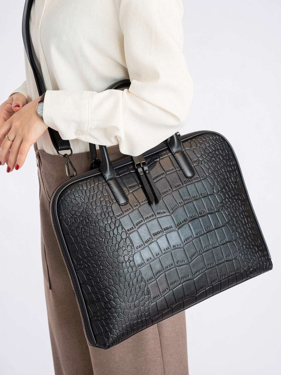 Ysara — Sac ordinateur en cuir femme - 6