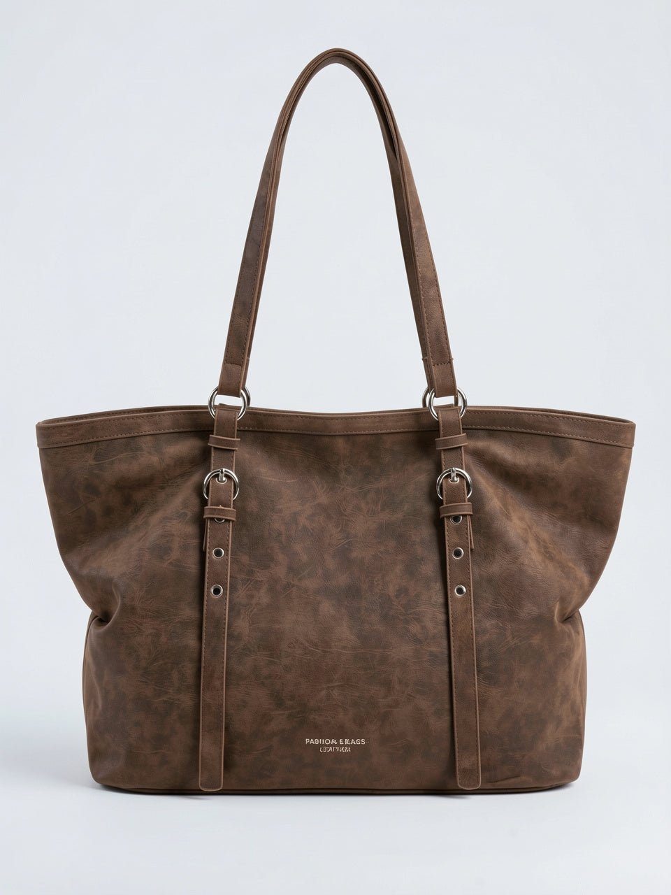 Ysbel — Cabas Sac de Cours Femme Vintage Sangles Suédine - Marron