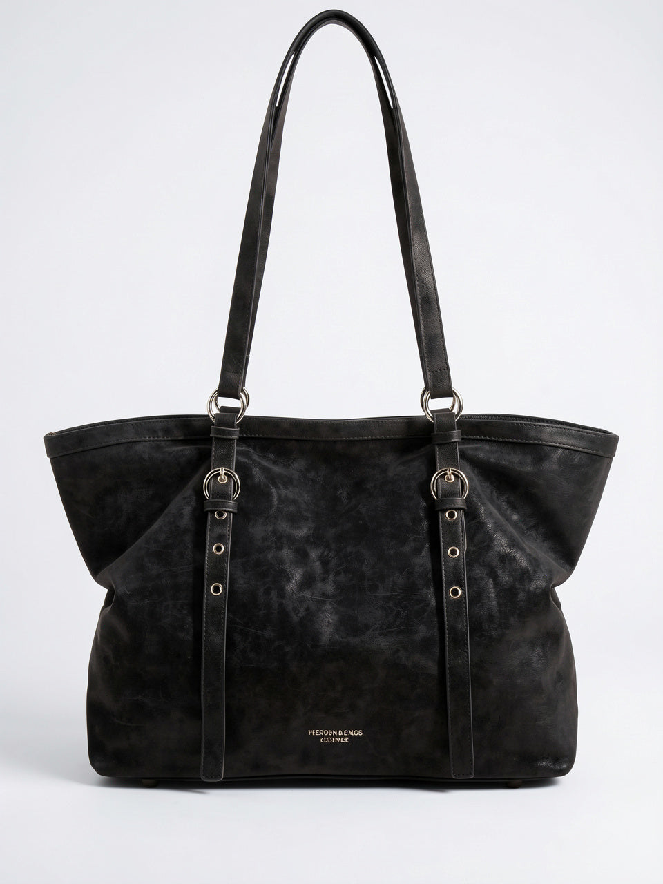 Ysbel — Cabas Sac de Cours Femme Vintage Sangles Suédine - Noir