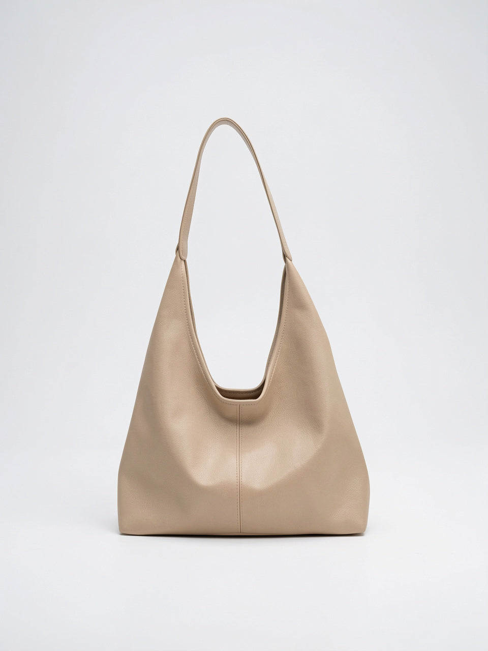 Ysée — Grand sac à main hobo de cours avec pochette assortie sa - Blanc