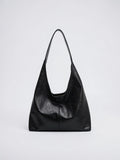 Ysée — Grand sac à main hobo de cours avec pochette assortie sa - Noir