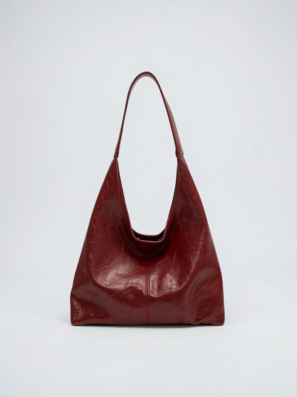 Ysée — Grand sac à main hobo de cours avec pochette assortie sa - Rouge