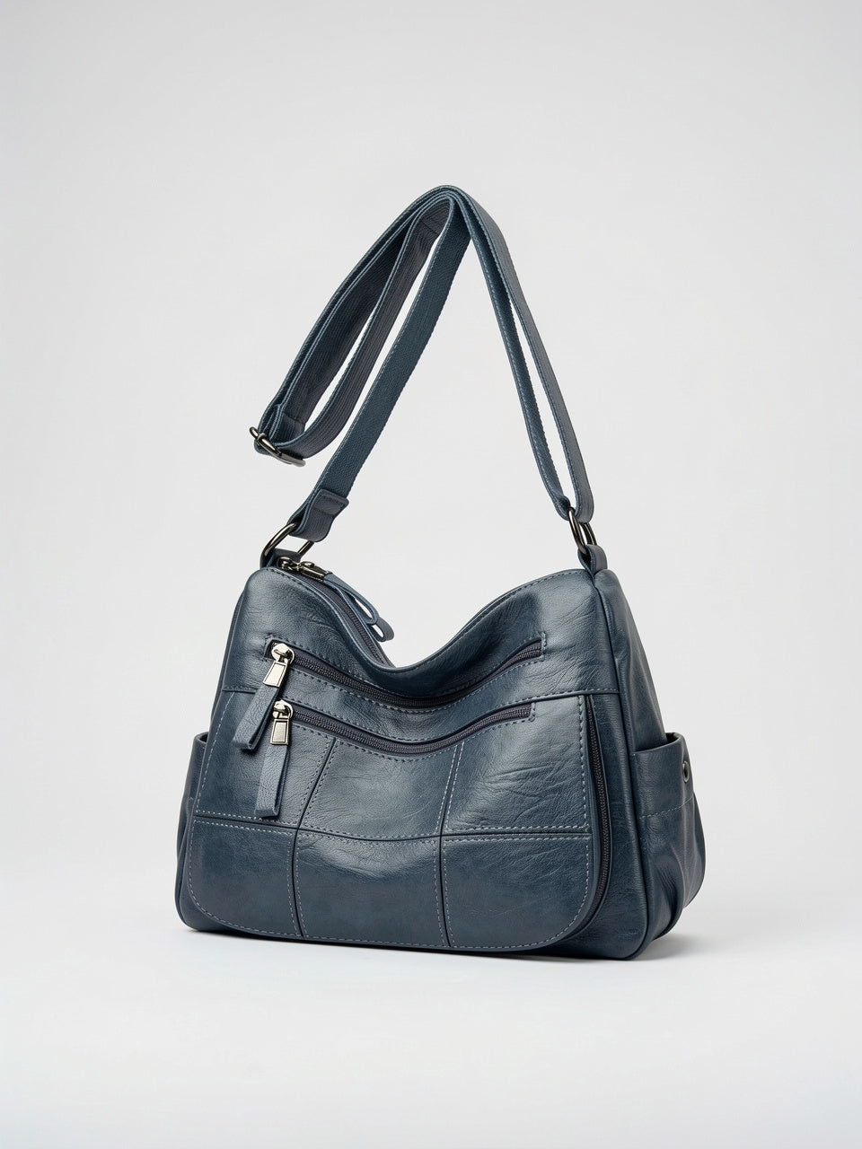 Ysée-Louise — Sac Vintage à Main Multipoches - Bleu