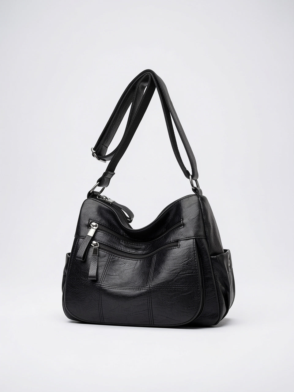 Ysée-Louise — Sac Vintage à Main Multipoches - Noir