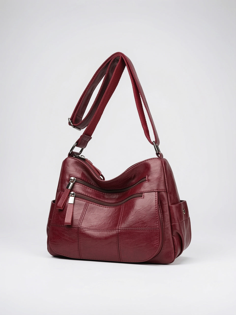 Ysée-Louise — Sac Vintage à Main Multipoches - Rouge