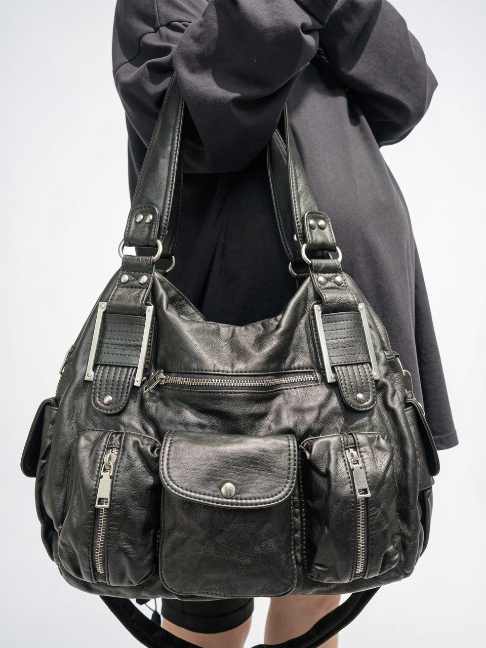 Ysée — Sac à main de cours souple et vintage à bandoulière - 8