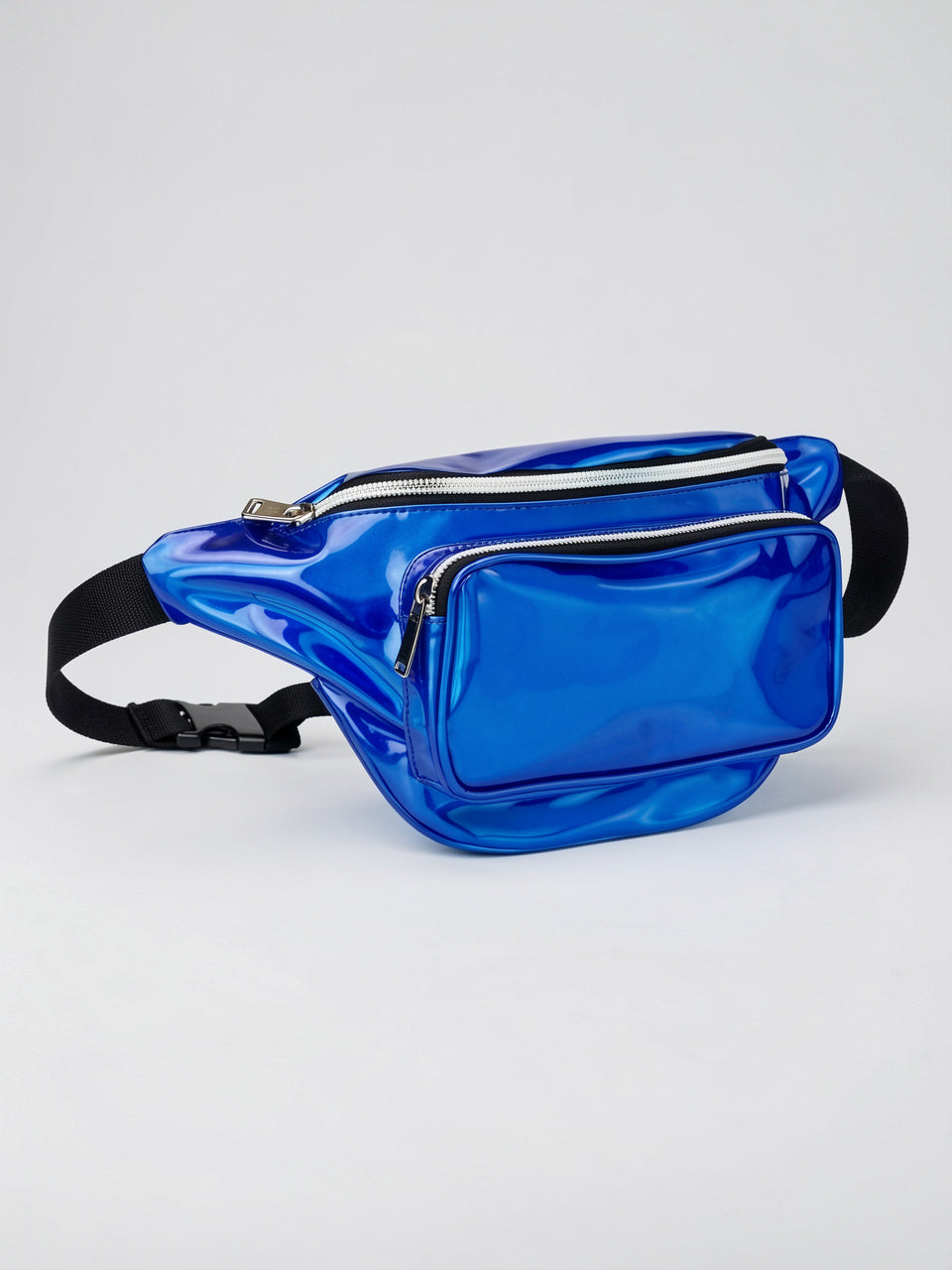Ysée — Sac banane tendance brillant holographique - Bleu roi