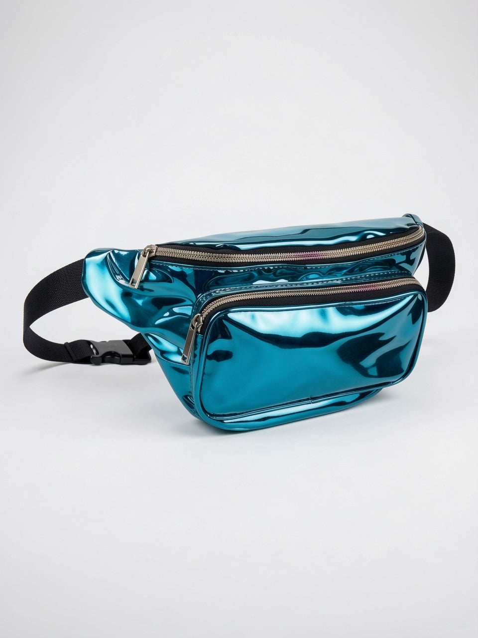 Ysée — Sac banane tendance brillant holographique - Bleu