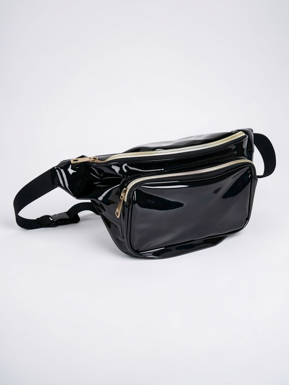 Ysée — Sac banane tendance brillant holographique - Noir