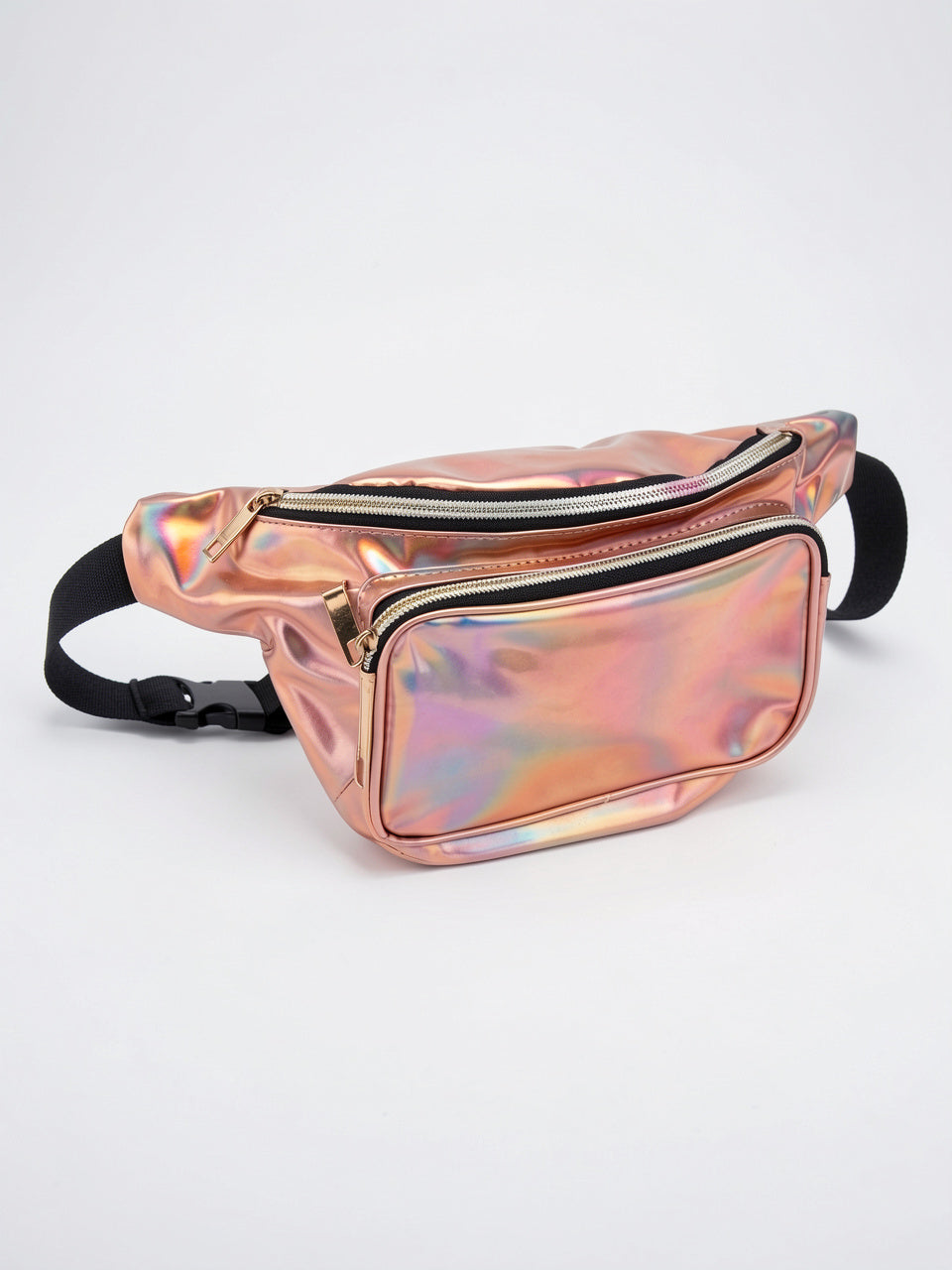 Ysée — Sac banane tendance brillant holographique - Rose gold