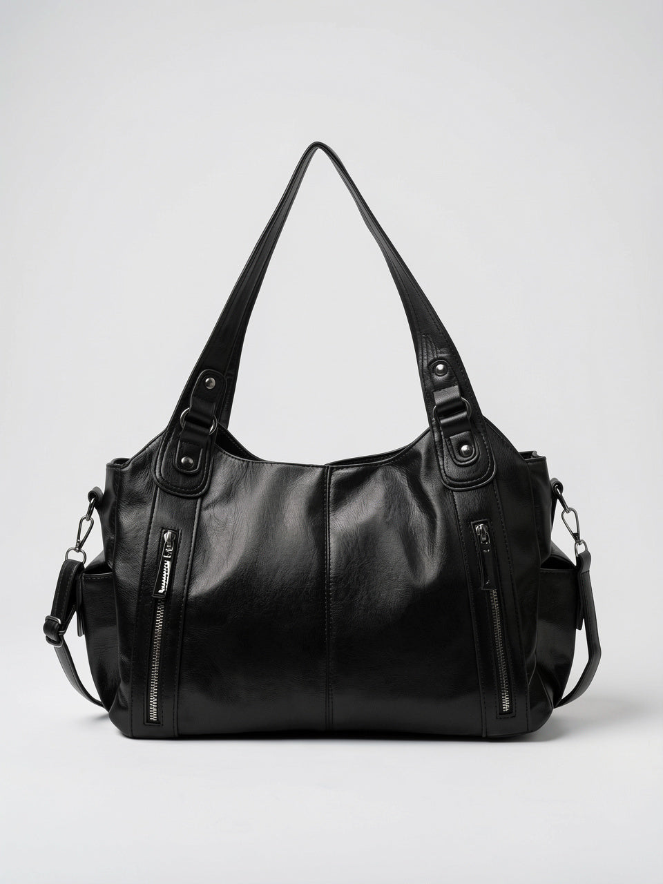 Ysée — Sac de cours à main à zip - Noir