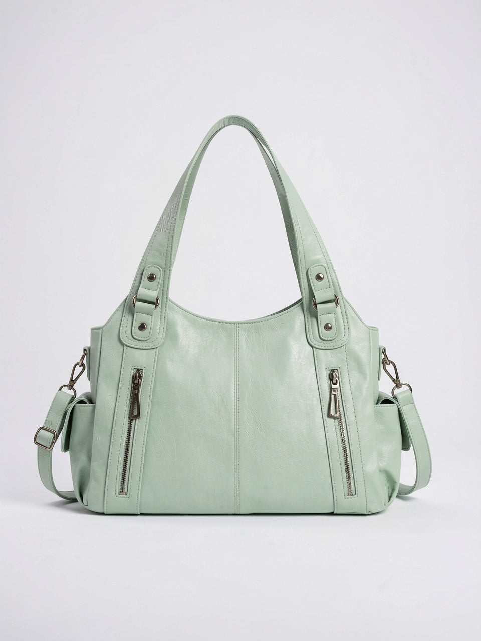 Ysée — Sac de cours à main à zip - Vert Clair