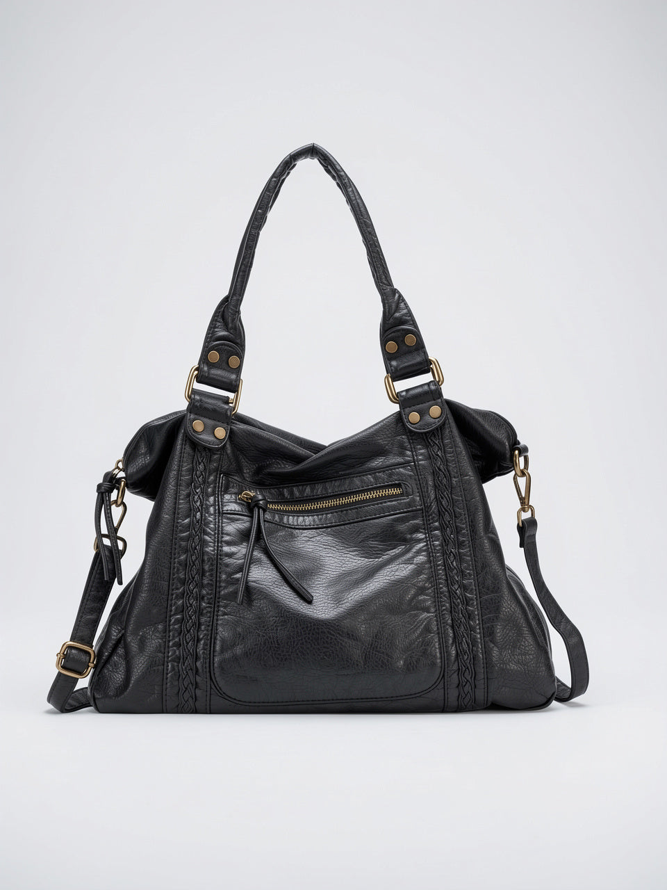 Ysée — Sac vintage de cours - Noir