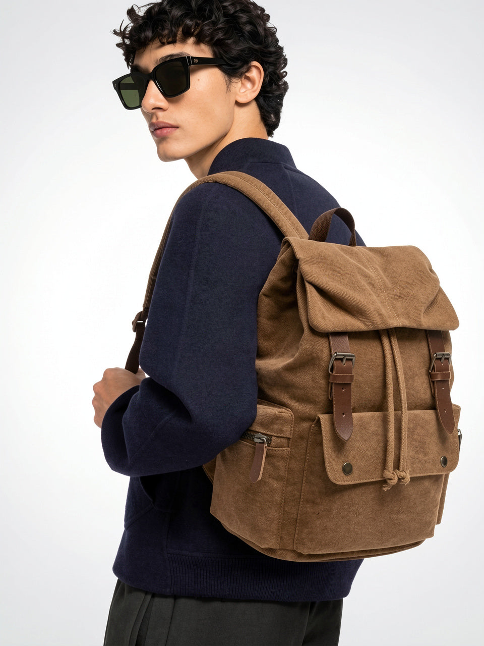 Ysèle — Sac à dos vintage en toile pour femmes et hommes - 2