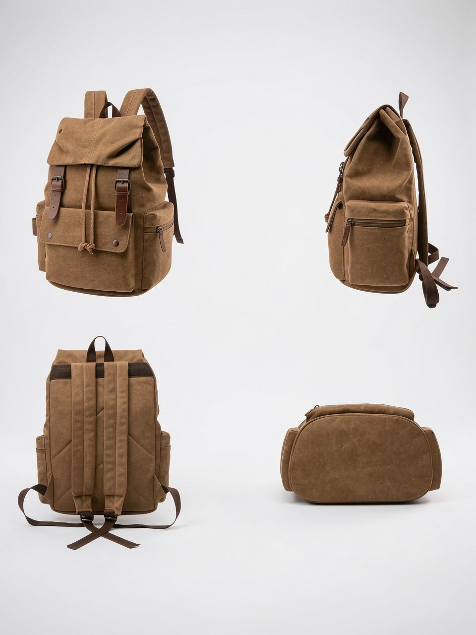 Ysèle — Sac à dos vintage en toile pour femmes et hommes - 5