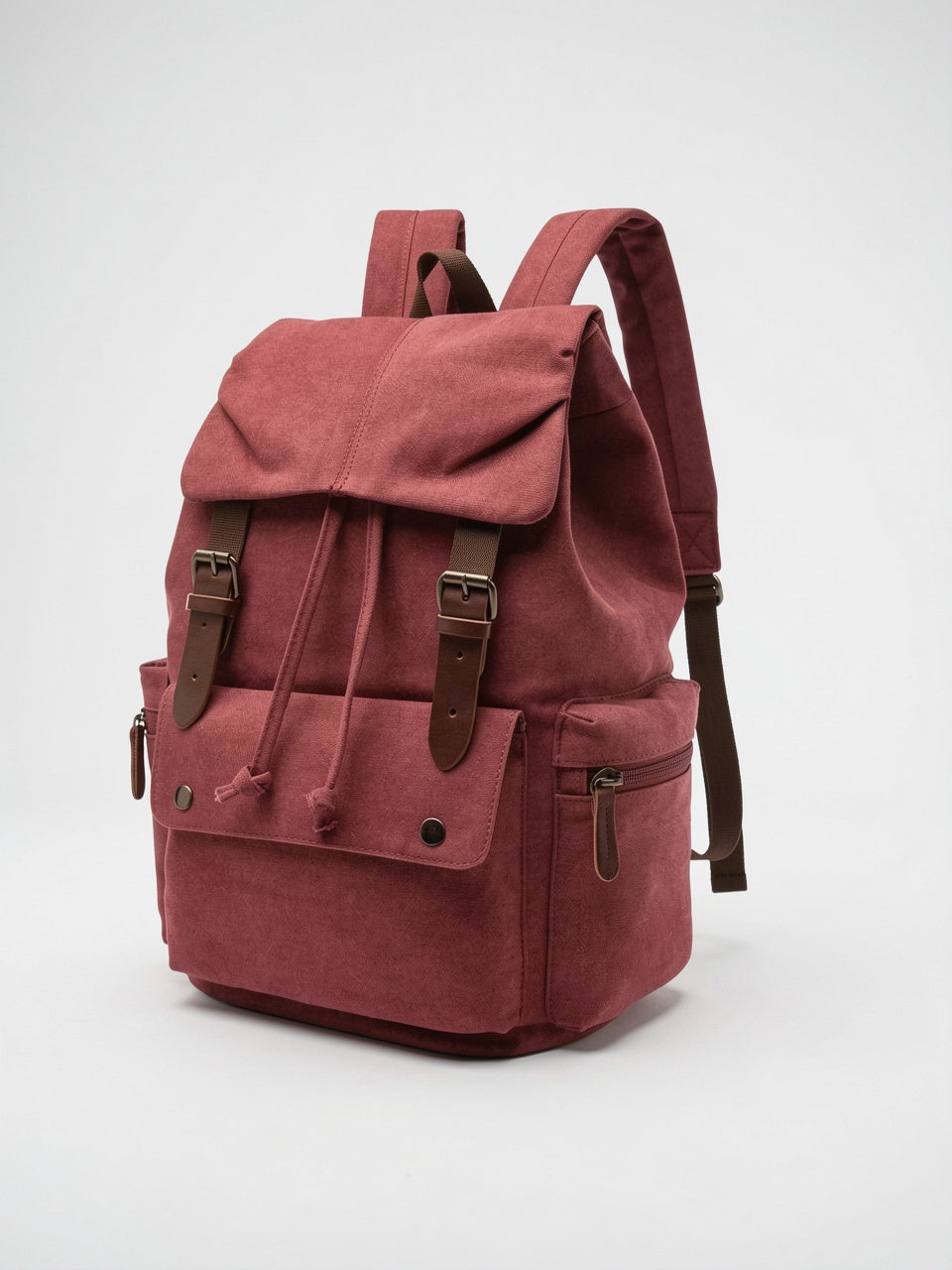 Ysèle — Sac à dos vintage en toile pour femmes et hommes - Rouge
