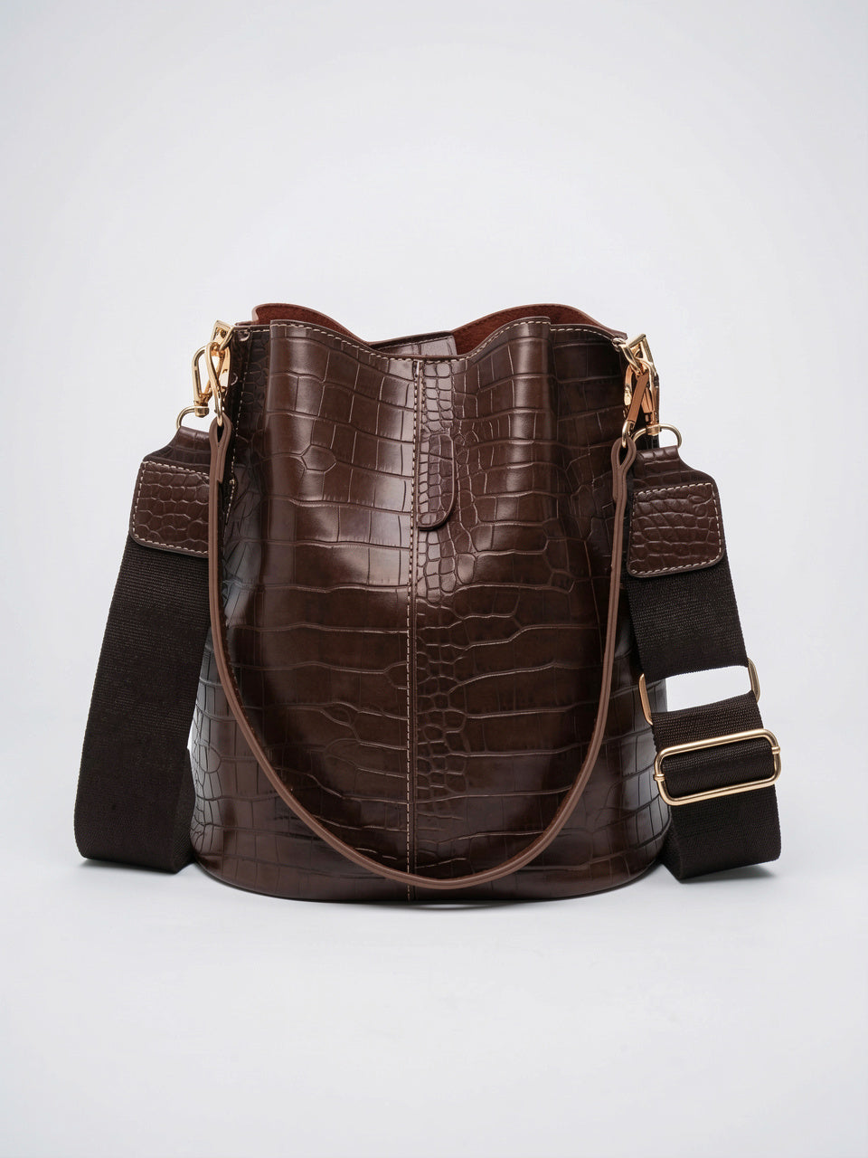 Ysèle — Sac Croco Seau - Marron