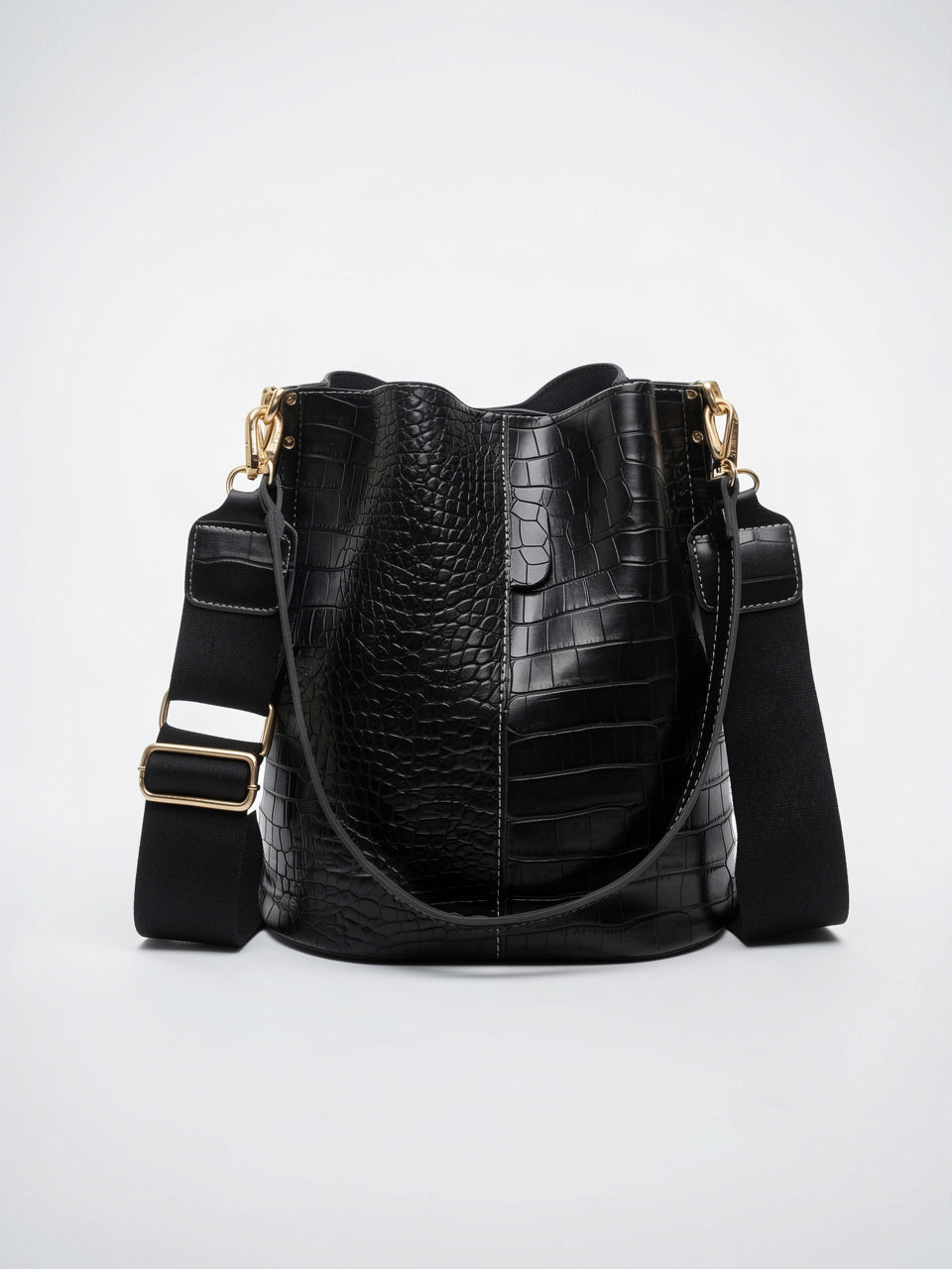 Ysèle — Sac Croco Seau - Noir