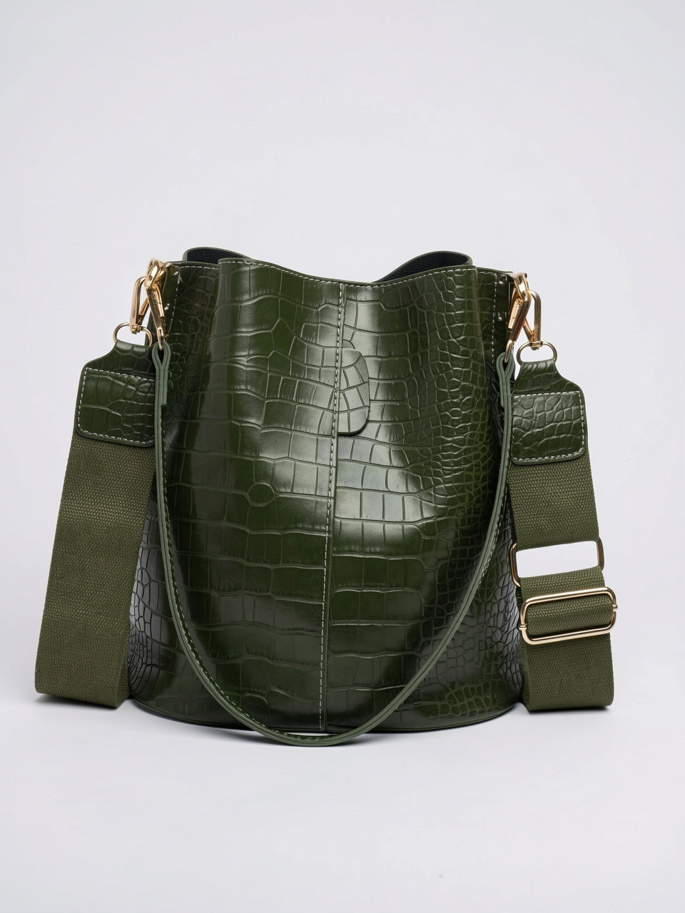 Ysèle — Sac Croco Seau - Vert