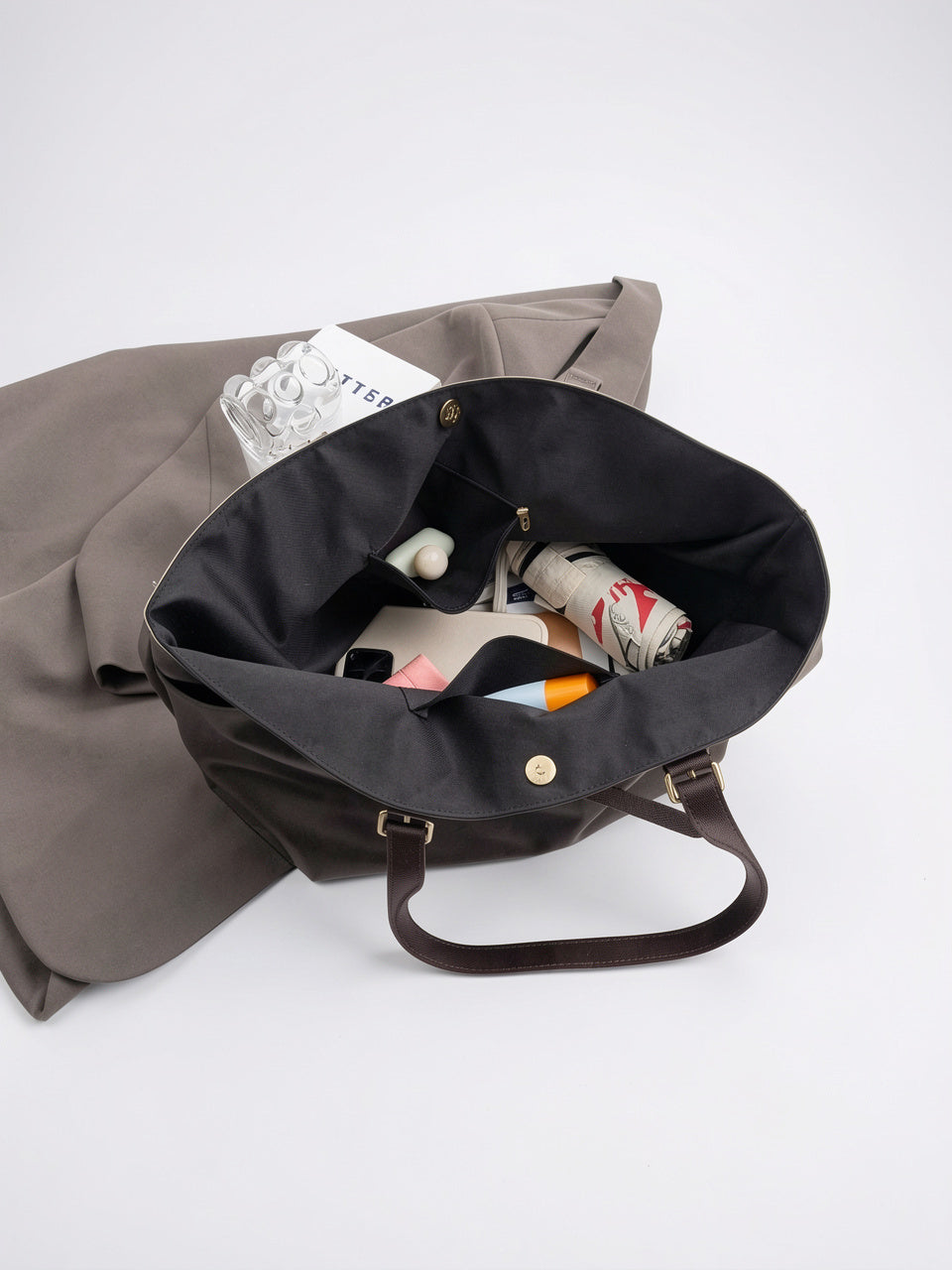 Ysélia — Grand cabas sac à main vintage de cours souple - 4