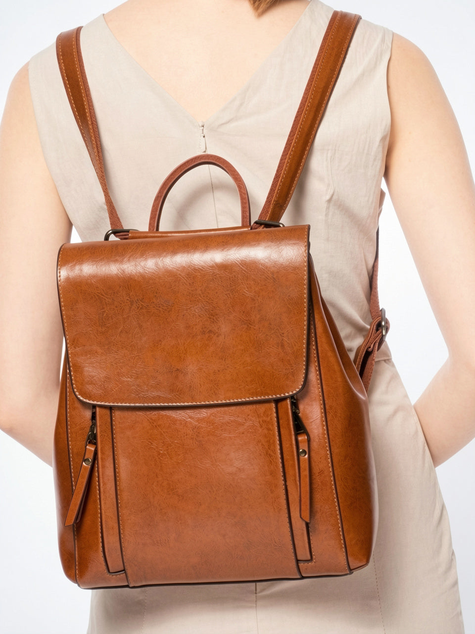 Yséline — Sac à dos élégant en cuir femme - 10