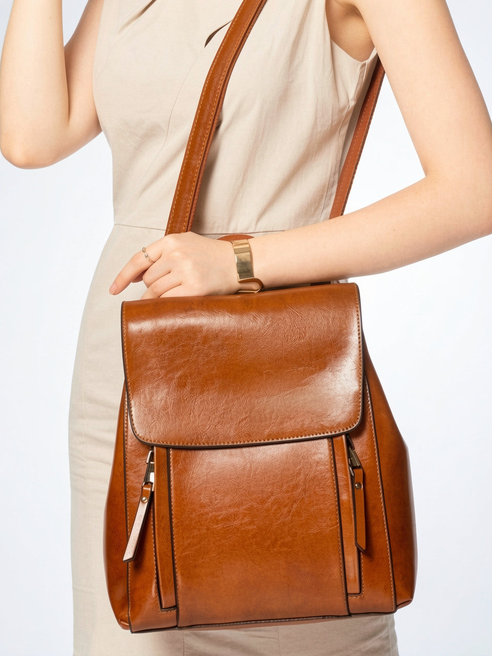 Yséline — Sac à dos élégant en cuir femme - 7
